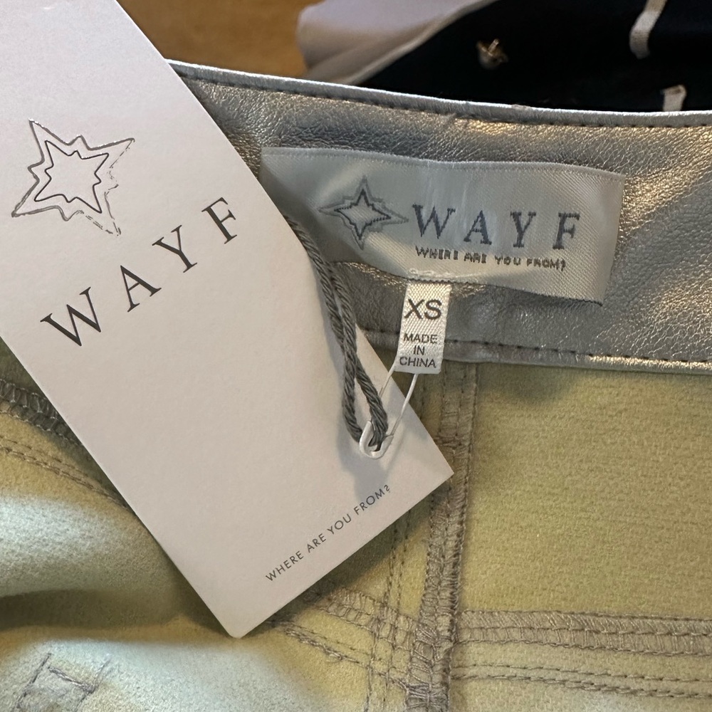 WAYF metallic silver faux leather maxi pencil skirt | size XS| NWT - Picture 4 of 6